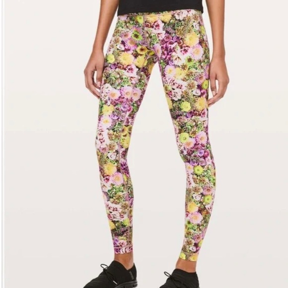Floral Lulu lemon athletica leggings💐 - Picture 1 of 6